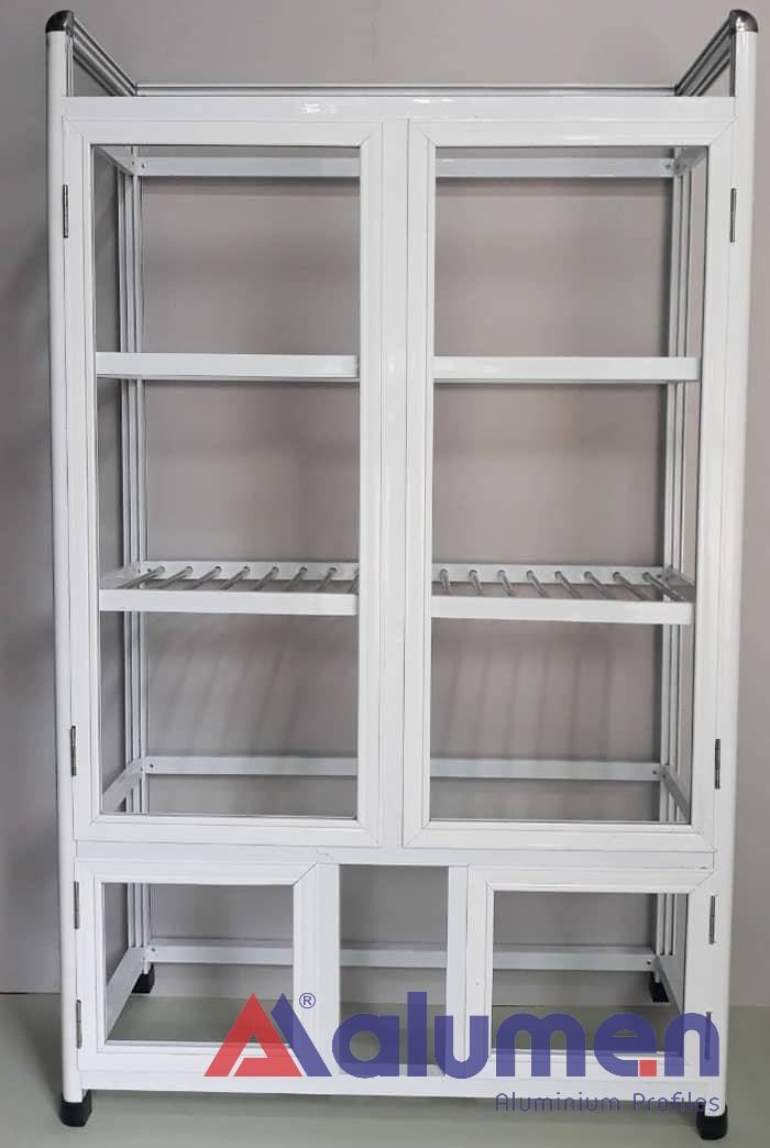Các loại tủ đựng chén bát nhôm kính phổ biến