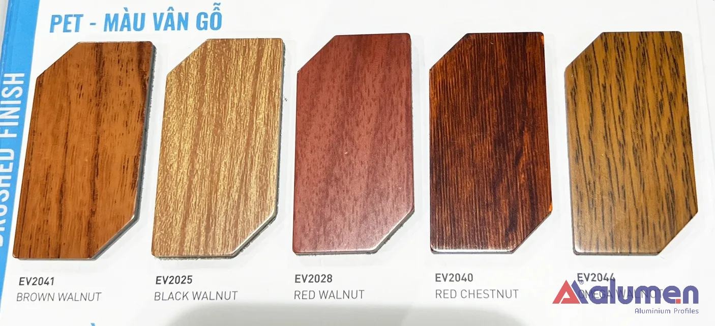 Các loại vân gỗ aluminium phổ biến