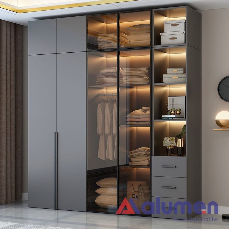 Cánh kính tủ áo khung nhôm chất lượng cao