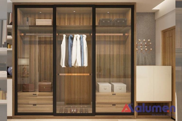 Cánh kính tủ áo lùa hiện đại cho phòng ngủ