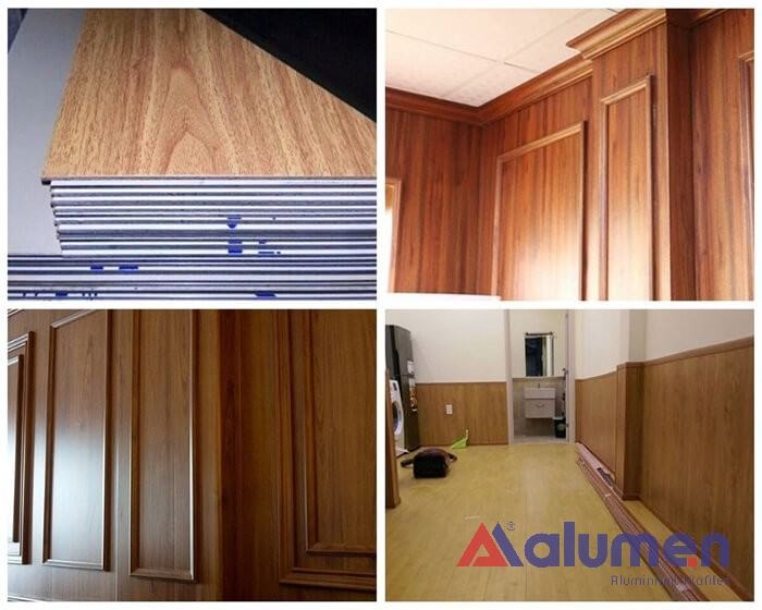 Ốp tường aluminium vân gỗ