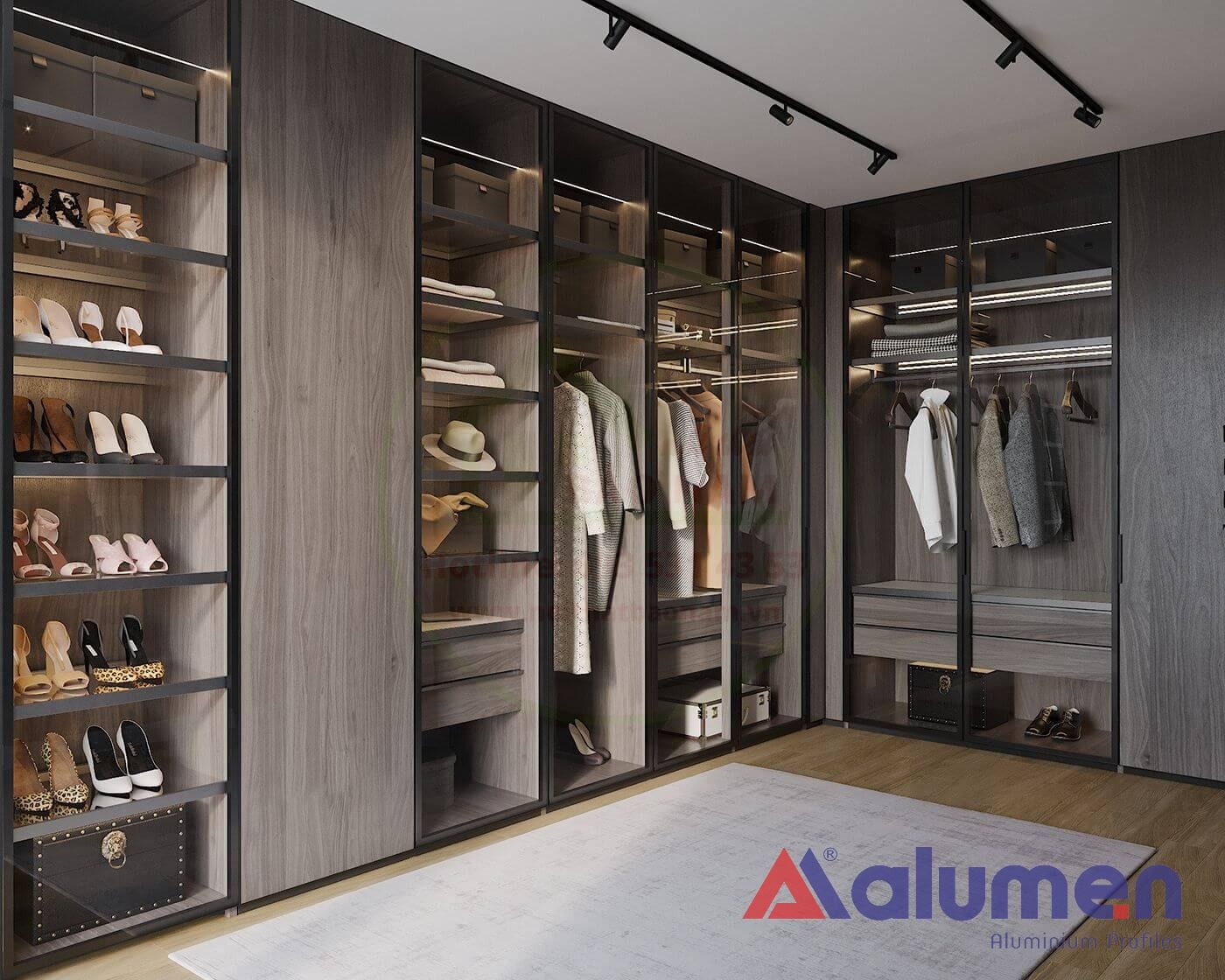 Tủ quần áo cánh kính kết hợp gương